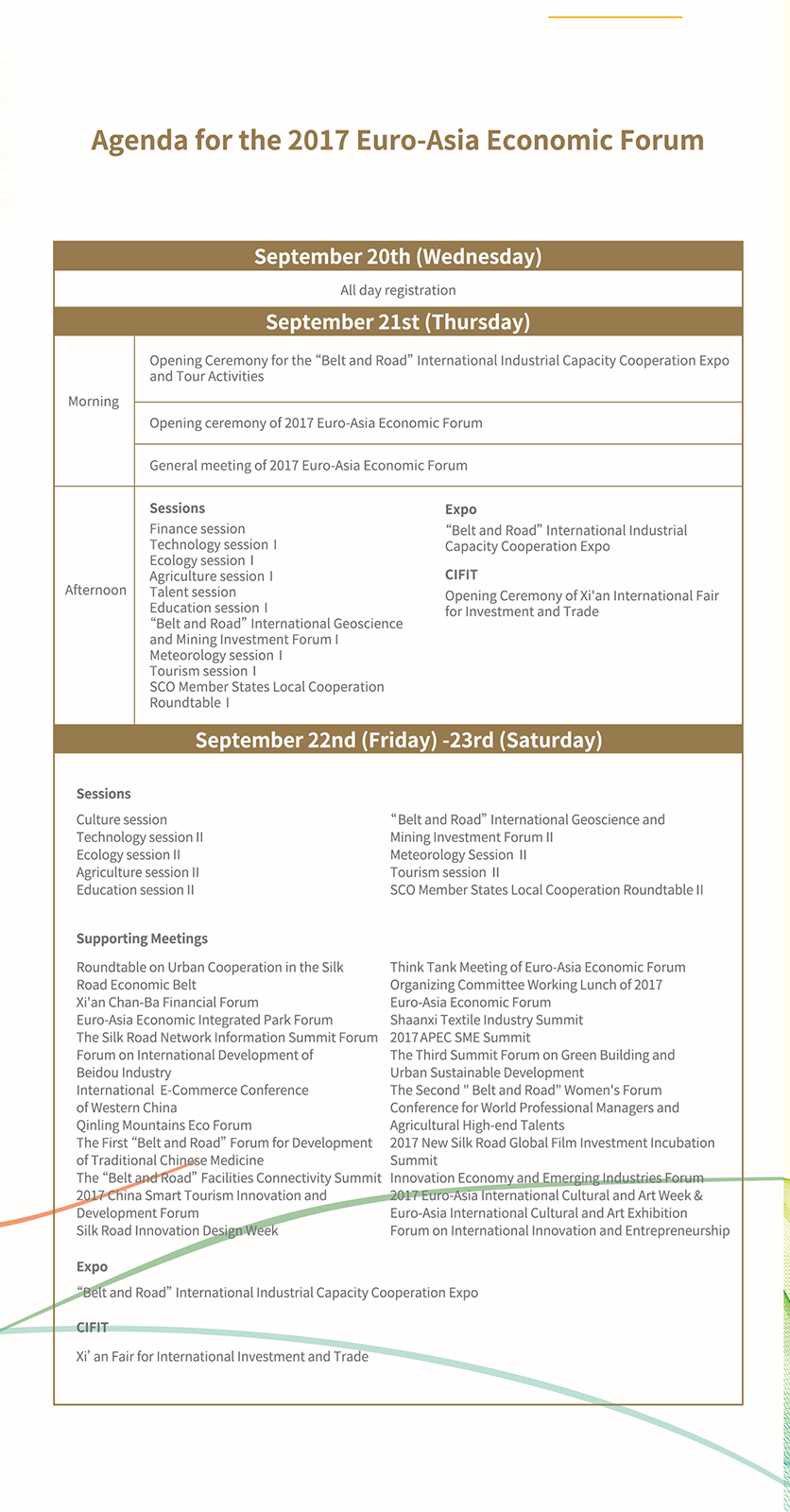 2017 Eurasian Economic Forum agenda
